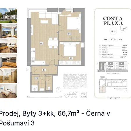 Panelka Costa Plana Lipno Černá v Pošumaví